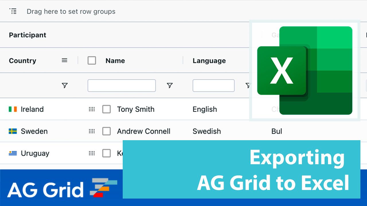 Export AG-Grid to Excel (without Enterprise version)