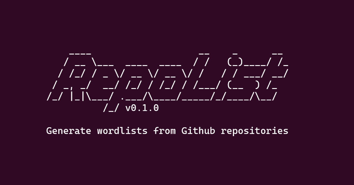 📜 RepoList - A tool to generate wordlists based on GitHub repositories